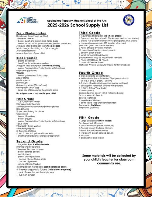 25 26 Supply List